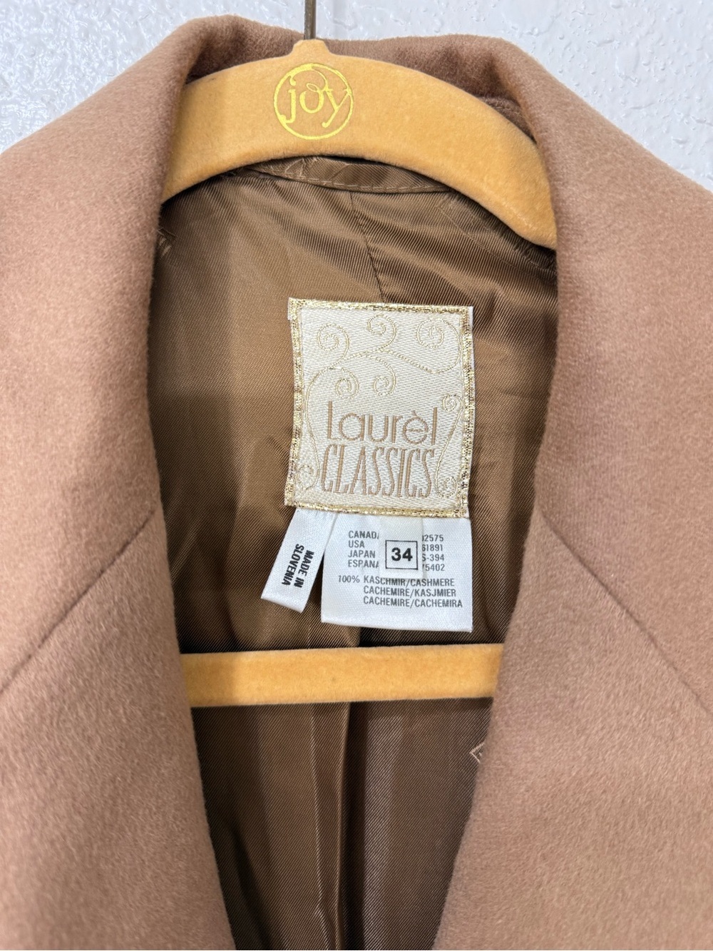 Laurel Classics 100% Cashmere Old Money Longline Blazer Dress Camel Double Breas - Picture 4 of 12